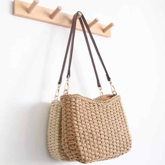 Women Small Straw Handbag Mini Summer Beach Purse Vacation Shoulder Bag - Picture 2 of 6